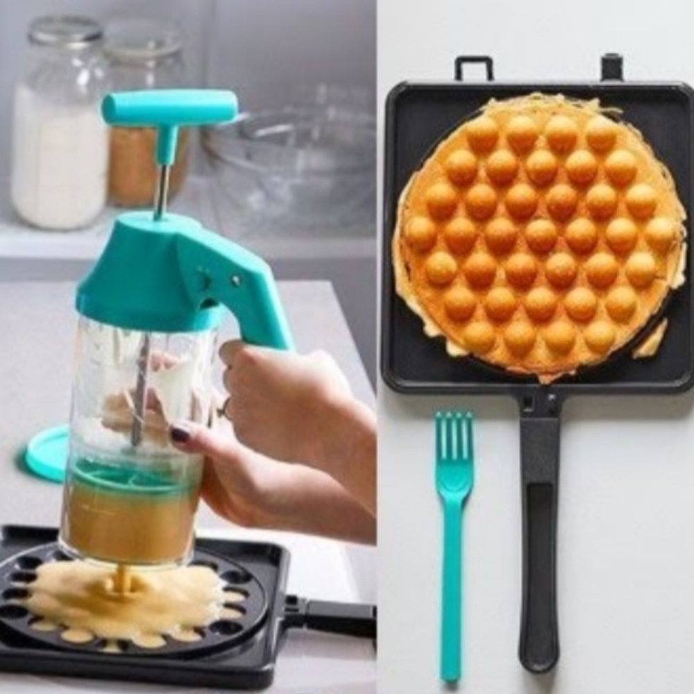 Pampered Chef Bubble Puff Waffle Maker Non Stick Pan